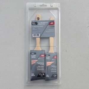 Ace 2-Piece Trim Brush Set - Natural Wood Handles, Gray Packaging